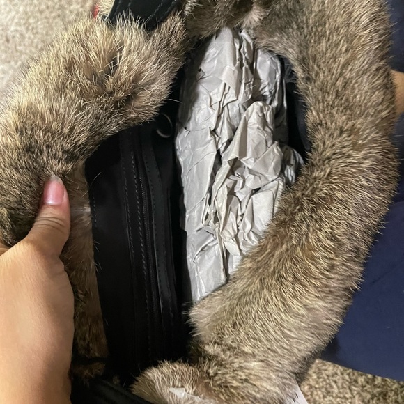 Authentic Coach Purse With Rabbit Fur - Picture 8 of 12